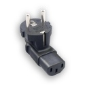 EU plug to C13 socket angle converter