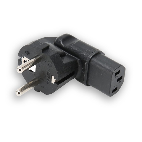 EU plug to C13 socket angle converter
