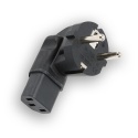 EU plug to C13 socket angle converter