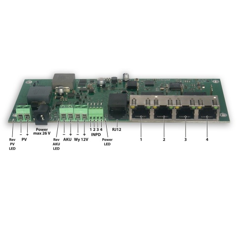 SWPE04PV01 - 4-port PoE switch with PV and battery operation